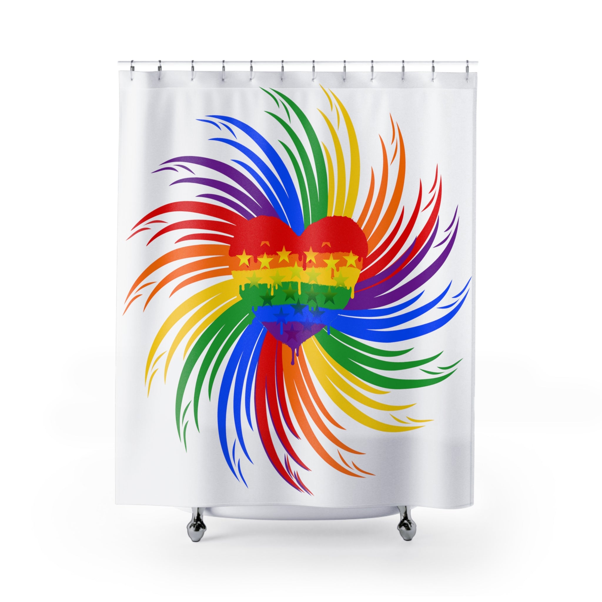 Spiral Waves of Pride Shower Curtain