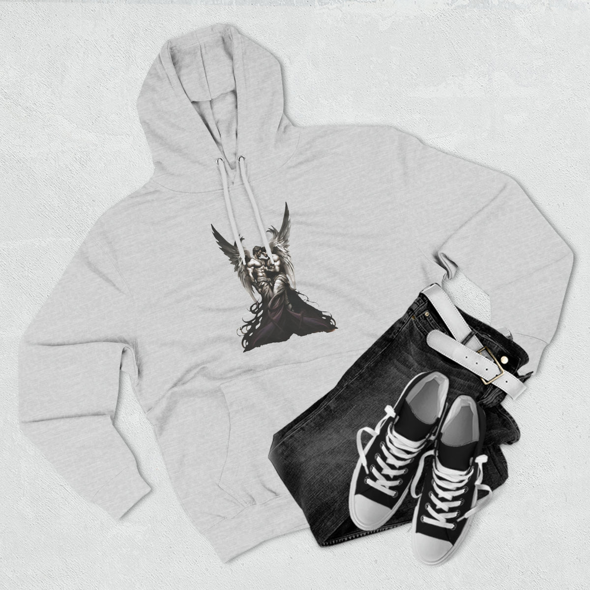 Raptured Angels Three-Panel Fleece Hoodie - Hoodie - Twisted Jezebel