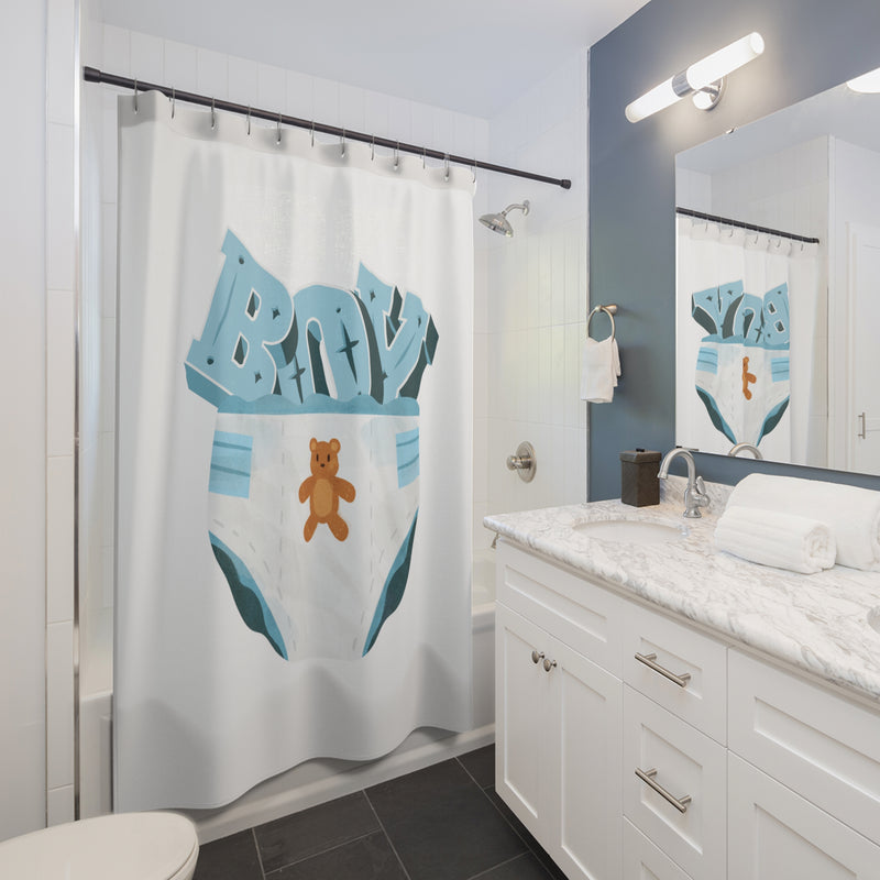 Diaper Boy Shower Curtain - Shower Curtain - Twisted Jezebel
