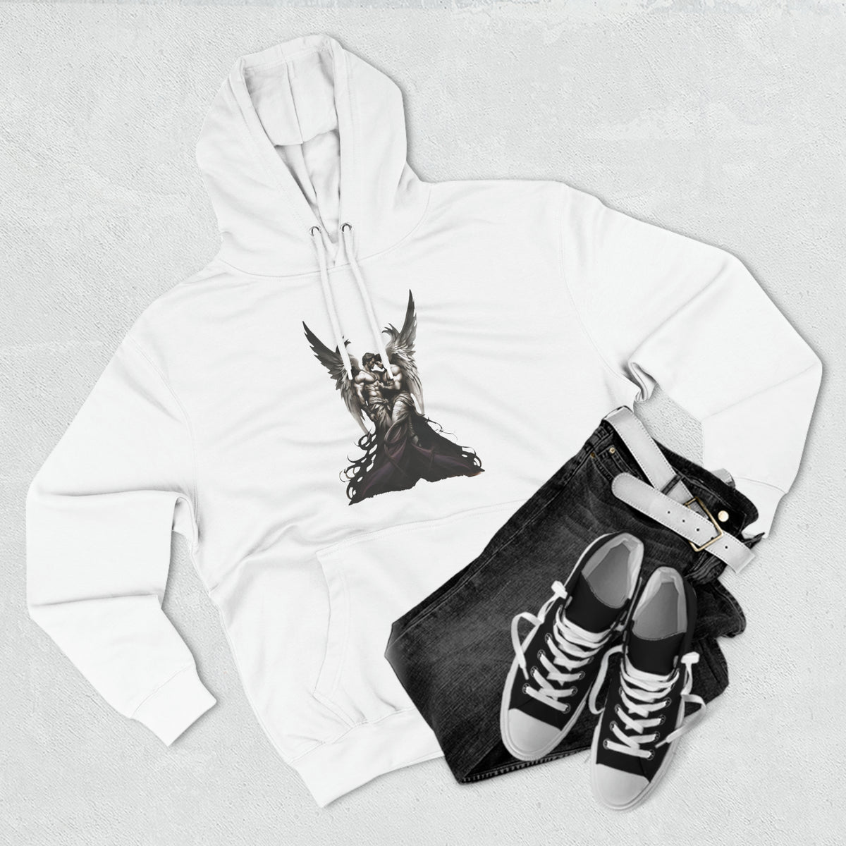 Raptured Angels Three-Panel Fleece Hoodie - Hoodie - Twisted Jezebel