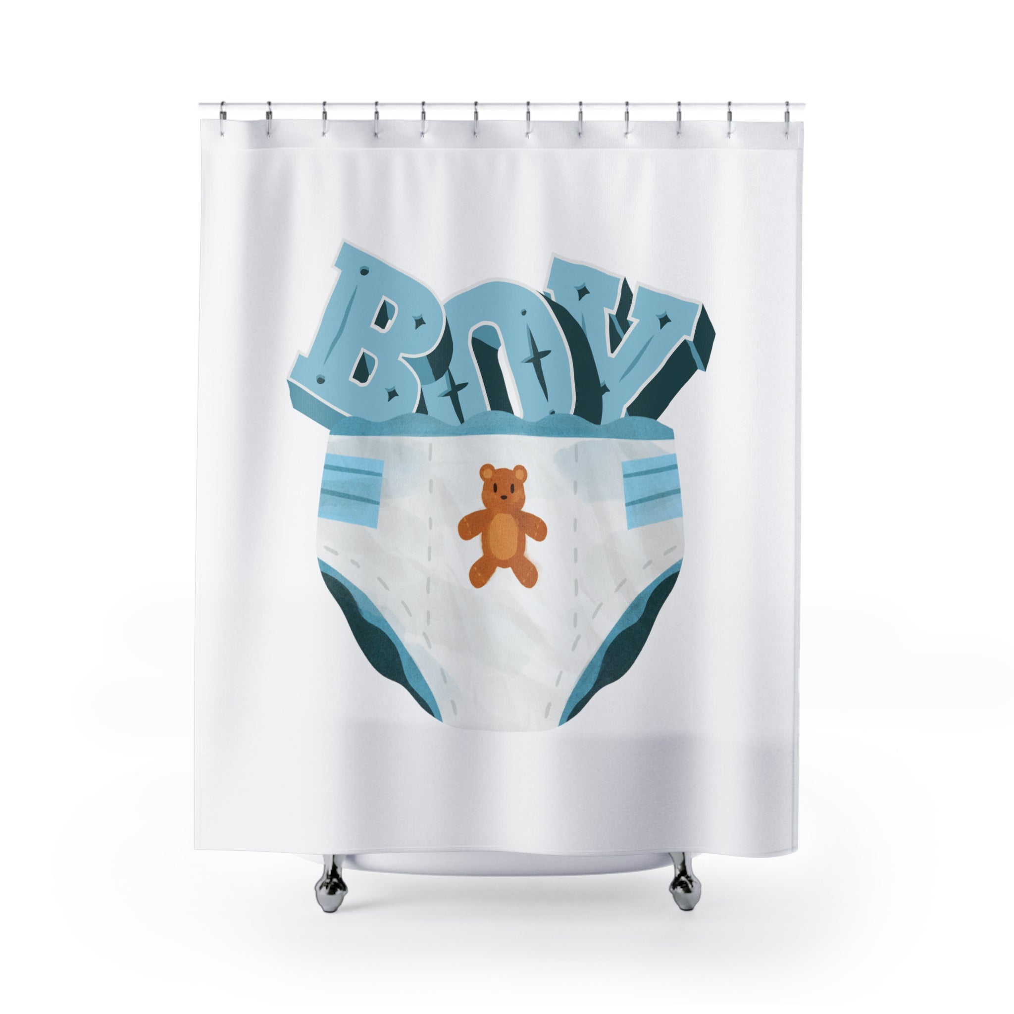 Diaper Boy Shower Curtain - Shower Curtain - Twisted Jezebel
