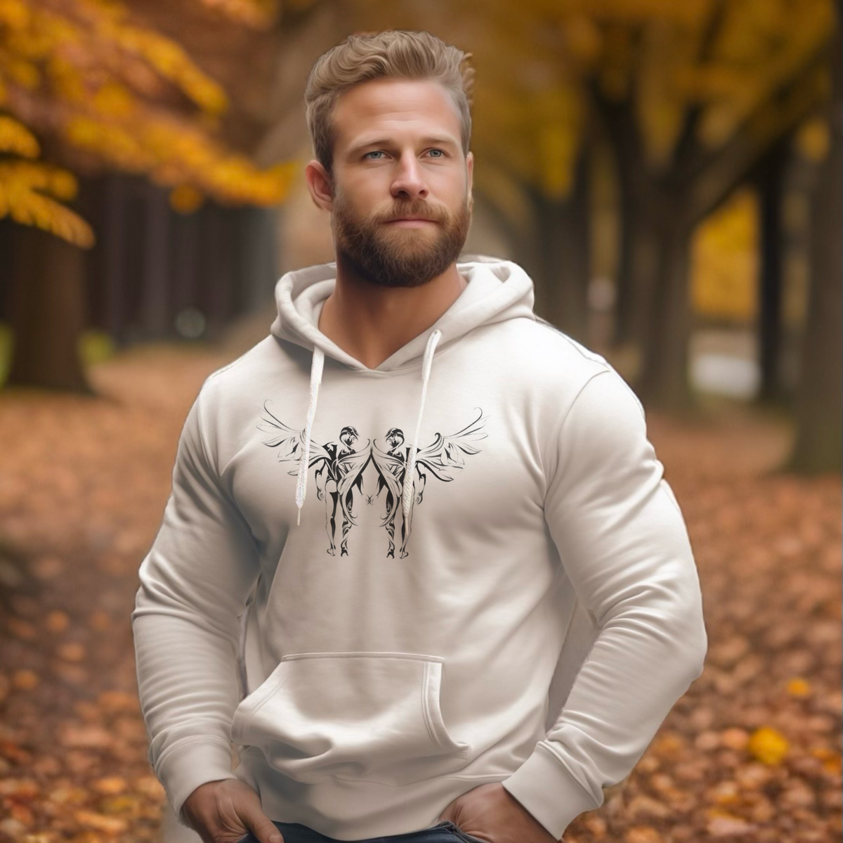 Angels in Love Three-Panel Fleece Hoodie - Hoodie - Twisted Jezebel
