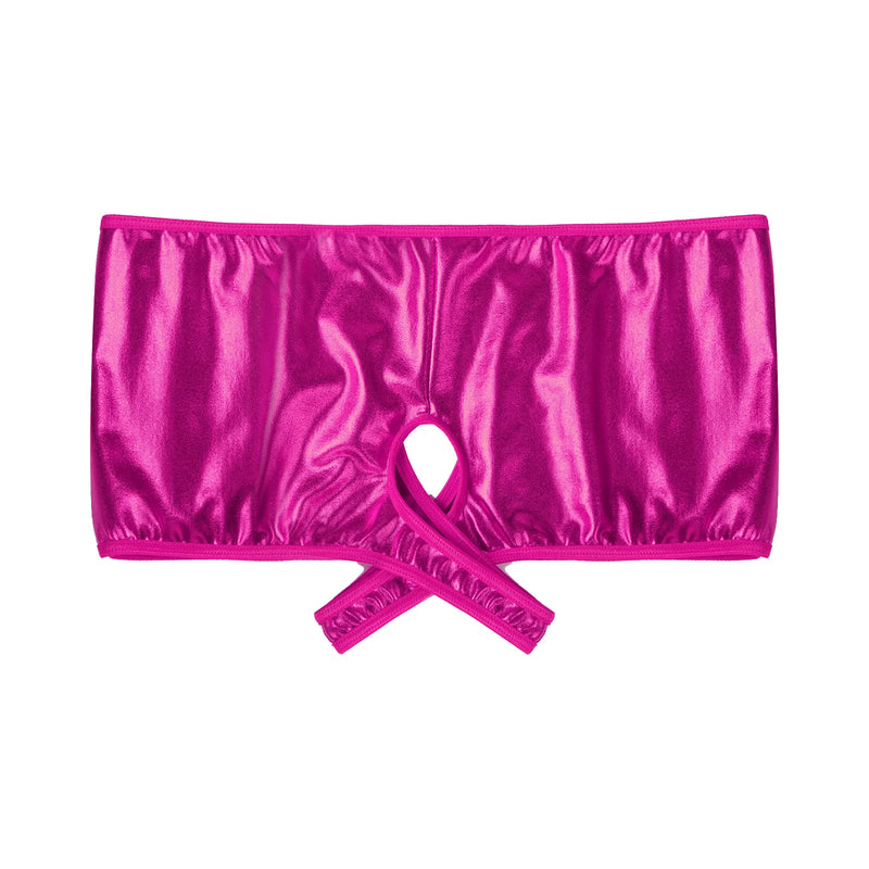 Metallic Sissy Crotchless Booty Shorts - Panties - Twisted Jezebel
