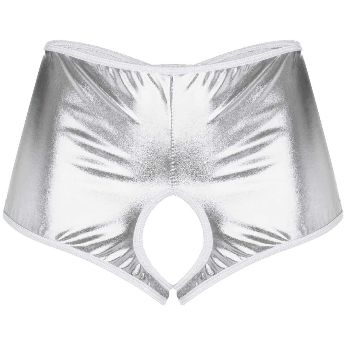 Metallic Sissy Crotchless Booty Shorts - Panties - Twisted Jezebel