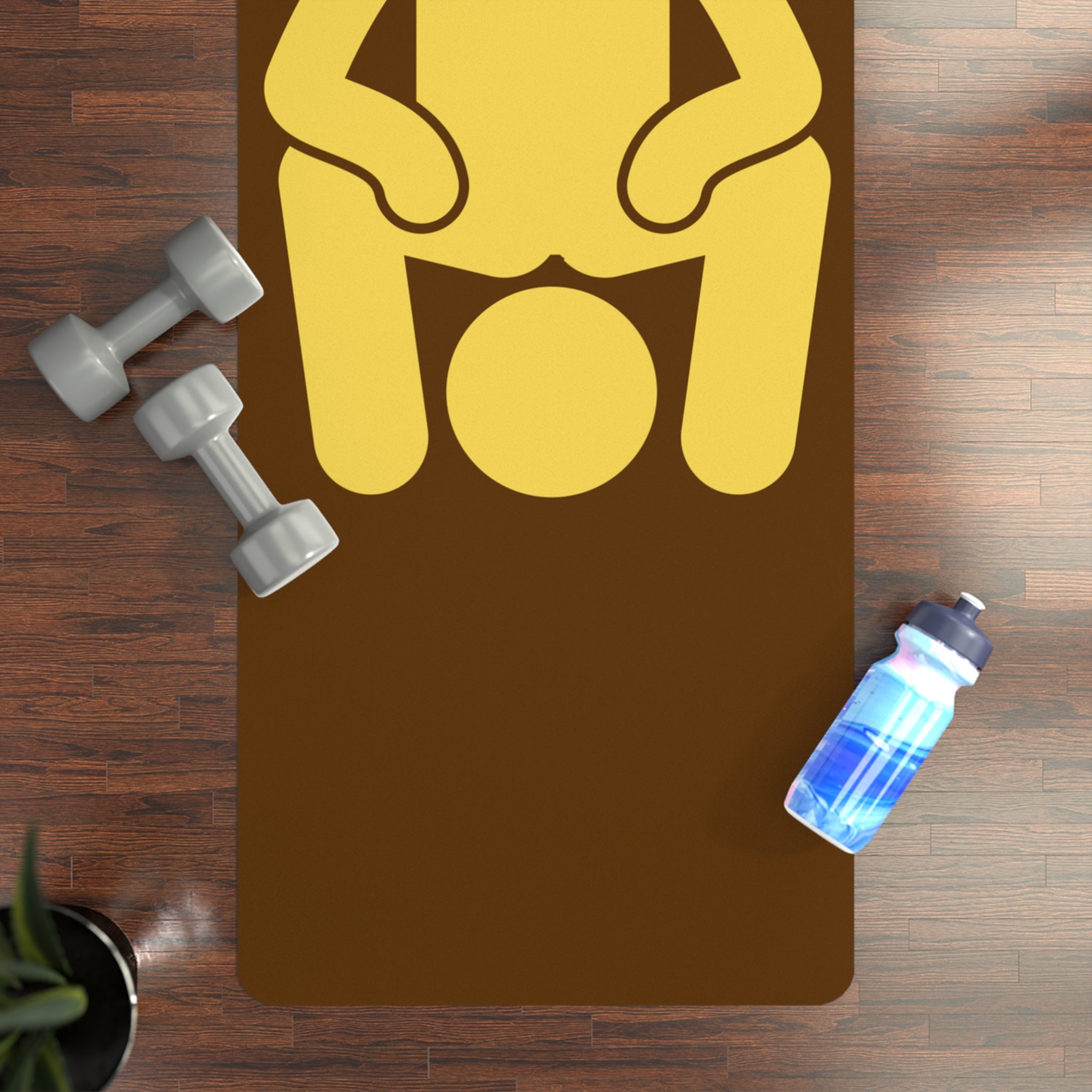 Facesitting II Fluid Proof Rimming Mat: Brown & Yellow