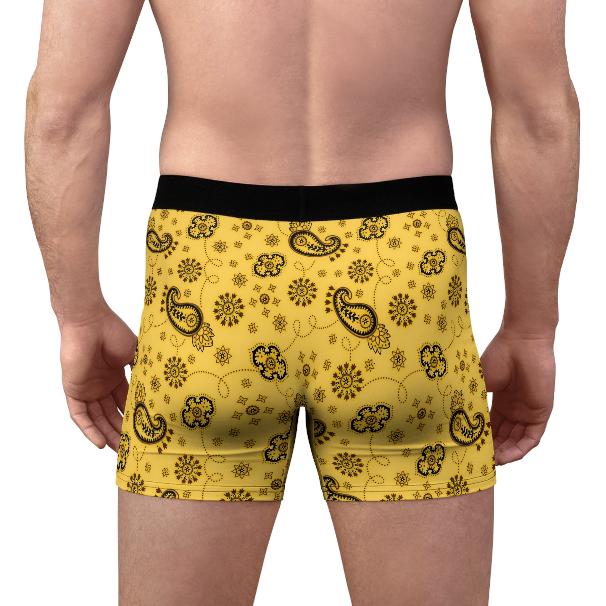 Men's Boxer Briefs Hanky Code: Yellow & Brown