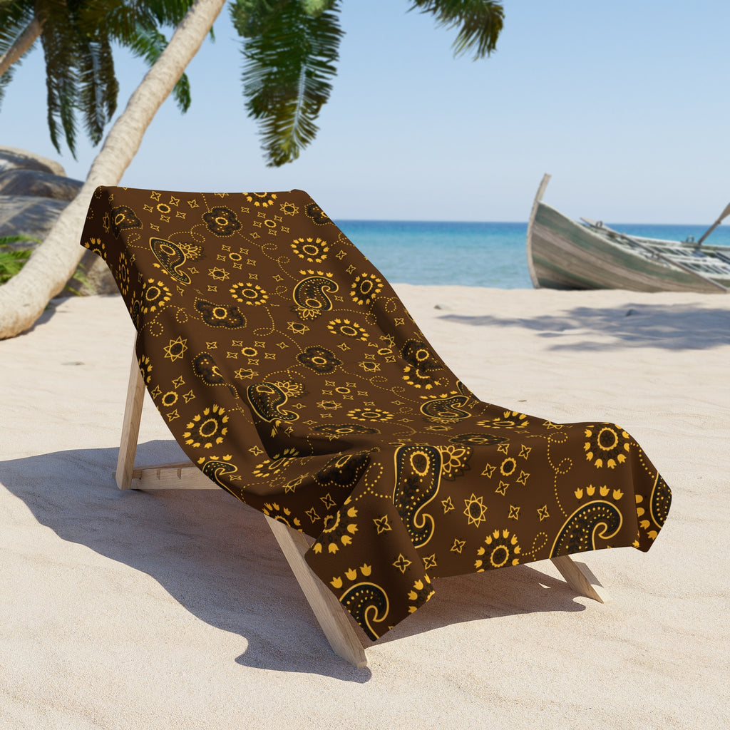 Hanky Code: Brown & Yellow, Rimming Mat Towel