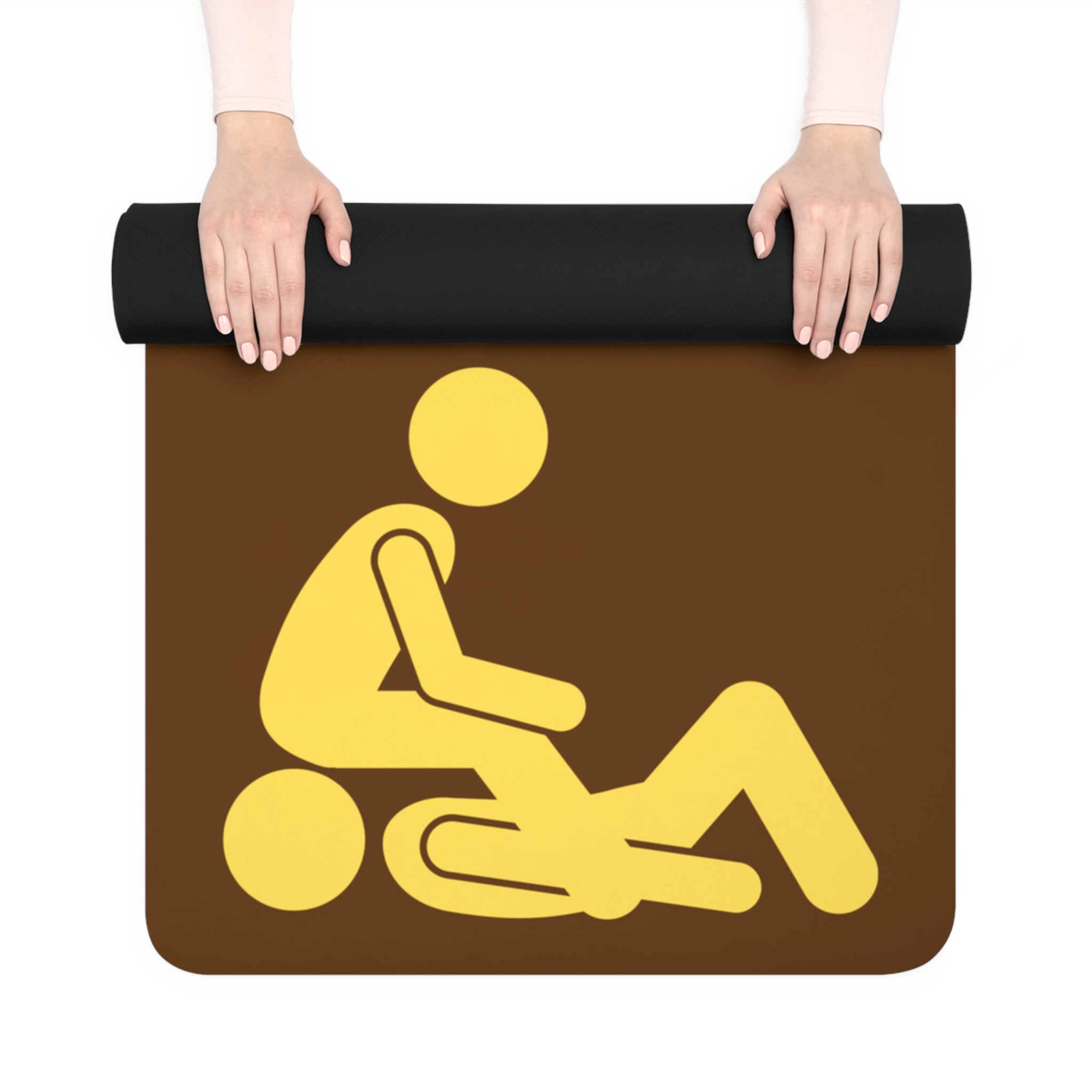 Facesitting I Fluid Proof Rimming Mat: Brown & Yellow