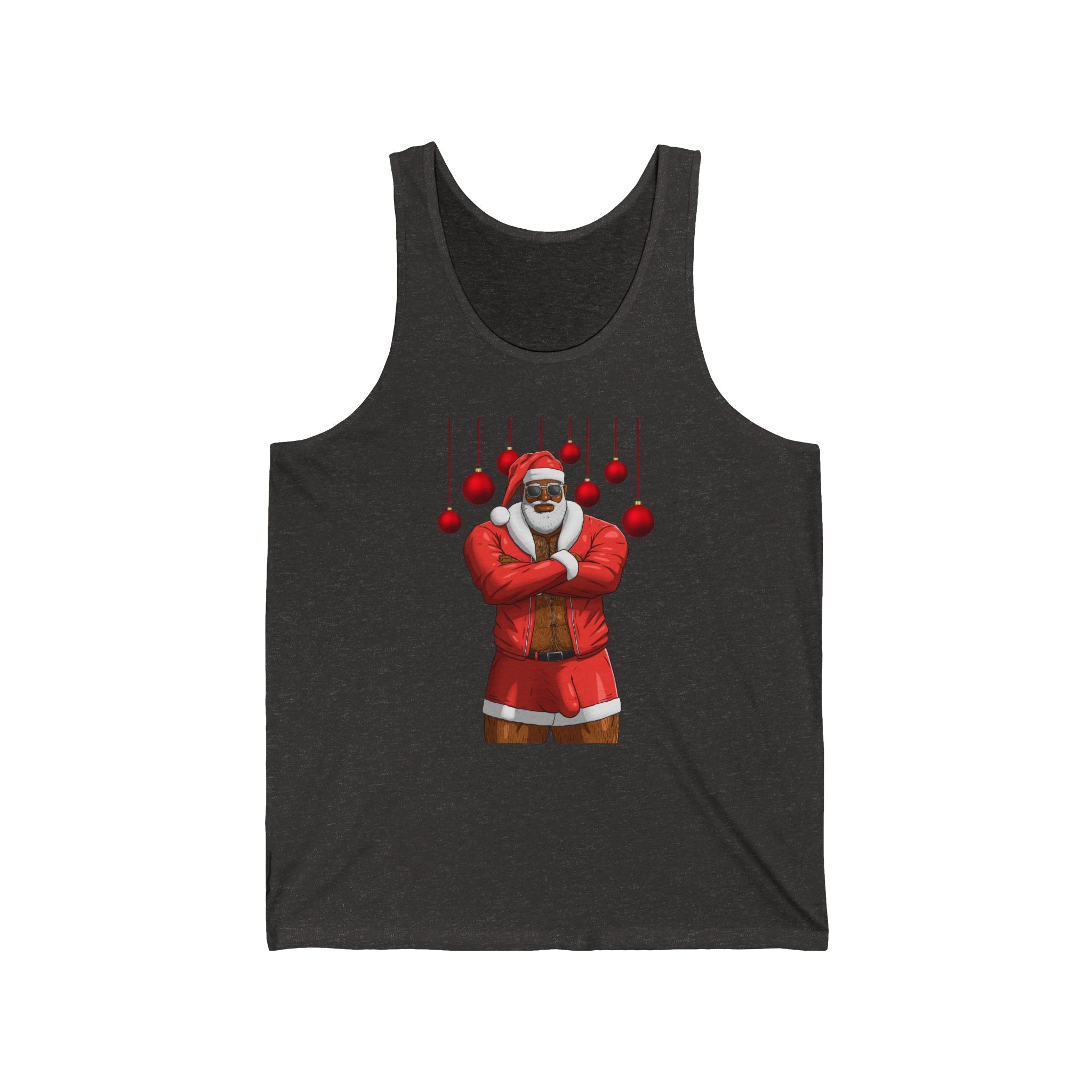 Santa Daddy, Jingle Balls Jersey Tank, Black Edition