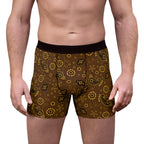 Men's Boxer Briefs Hanky Code: Brown & Yellow