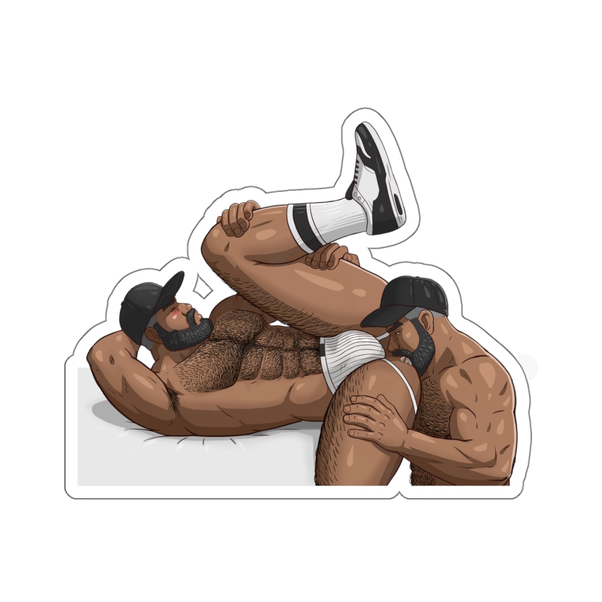 Men Rimming Kiss-Cut Stickers: Black Edition