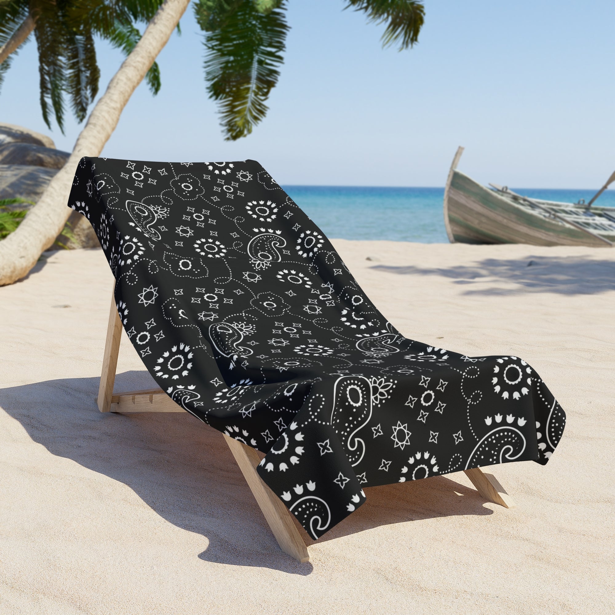 Hanky Code: Black, Rimming Mat Towel