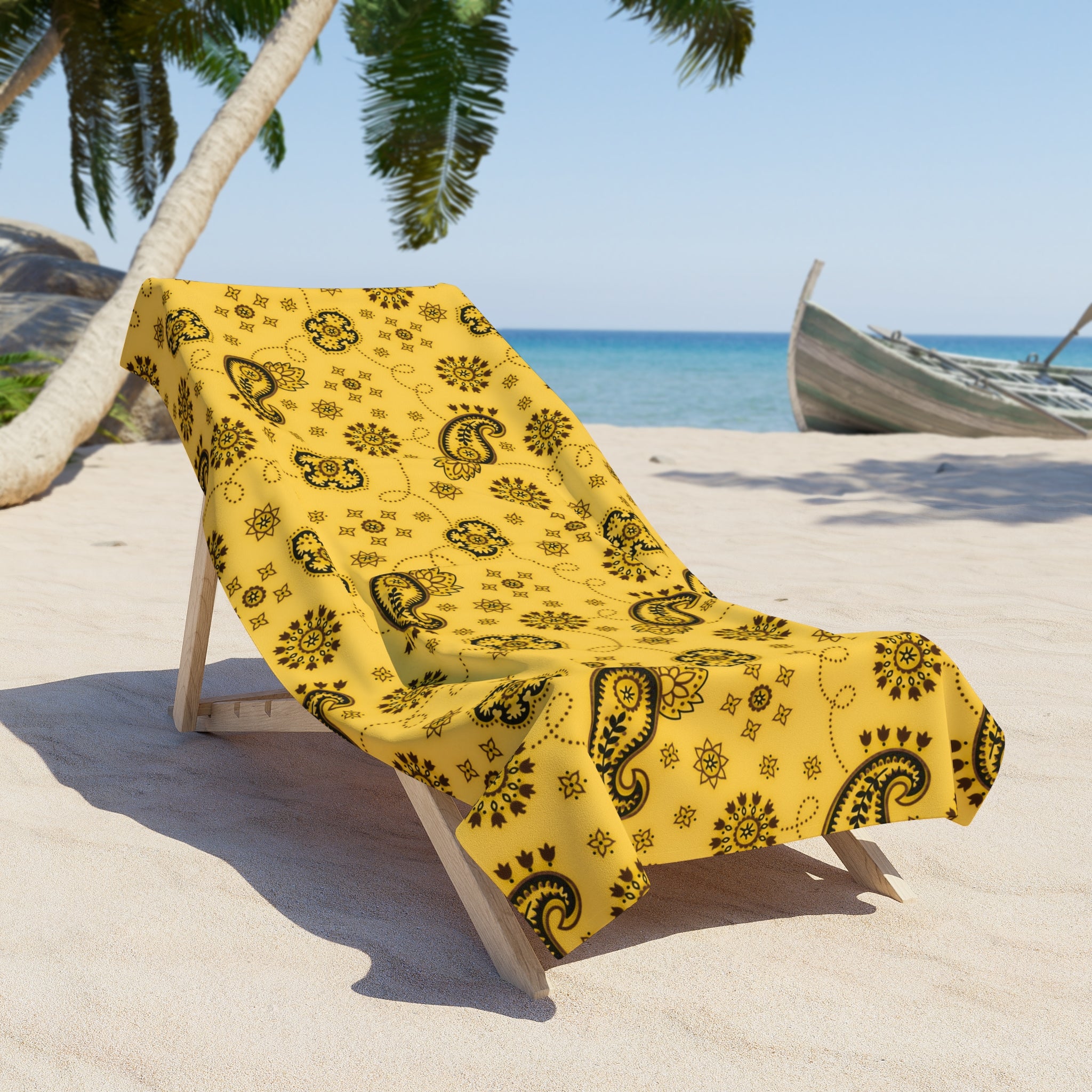 Hanky Code: Yellow & Brown, Rimming Mat Towel