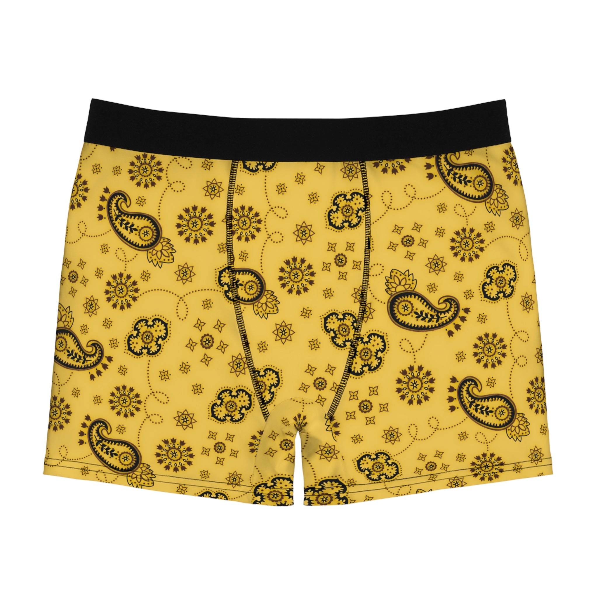 Men's Boxer Briefs Hanky Code: Yellow & Brown