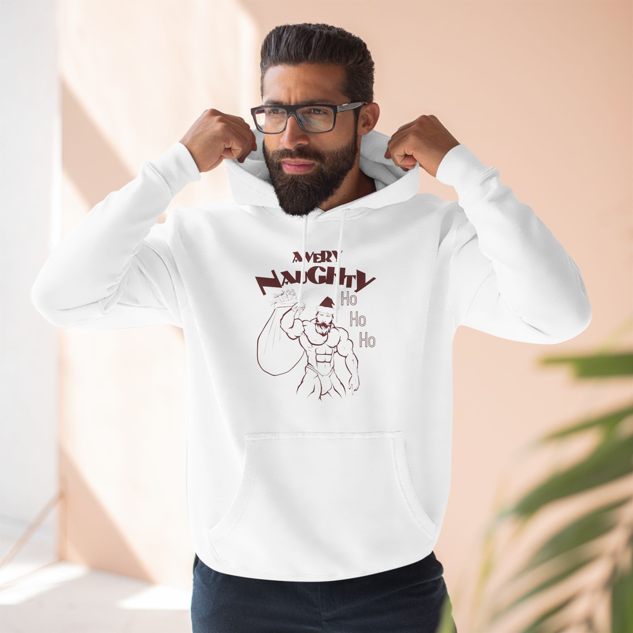 A Very Naughty Ho Three Panel Fleece Hoodie