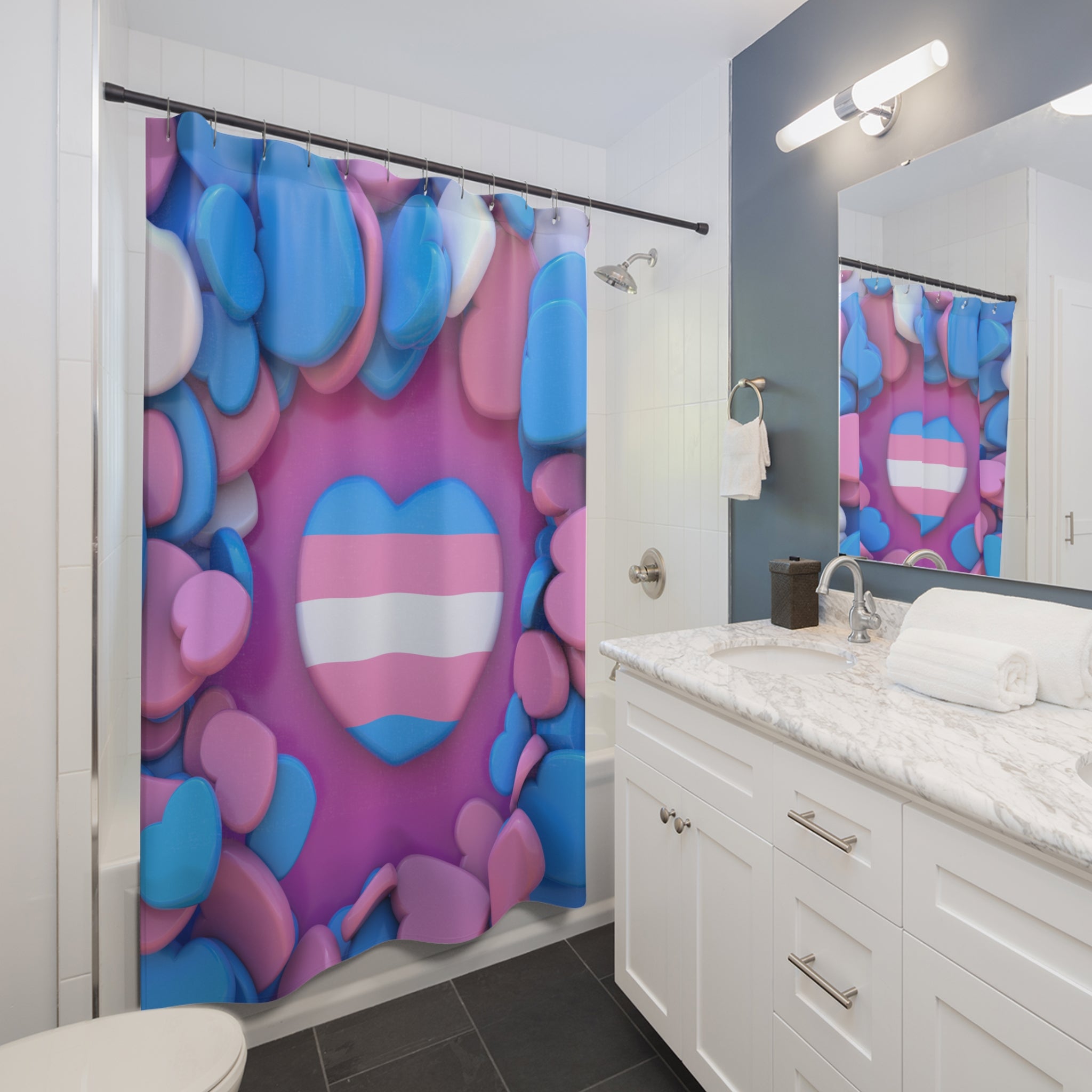 Candy Hearts Shower Curtain - Shower Curtain - Twisted Jezebel