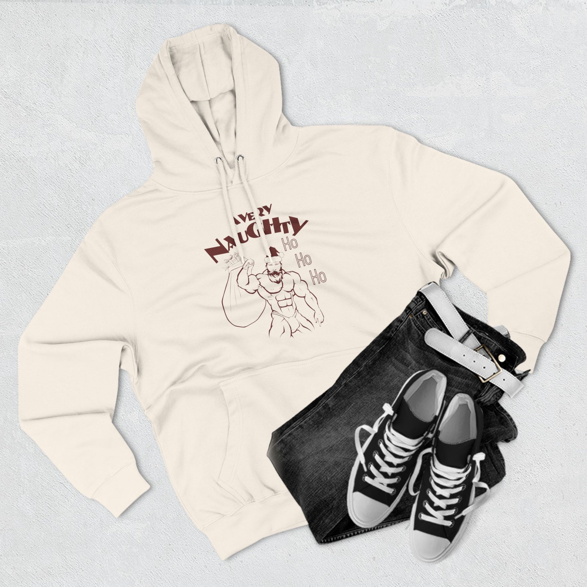 A Very Naughty Ho Three Panel Fleece Hoodie