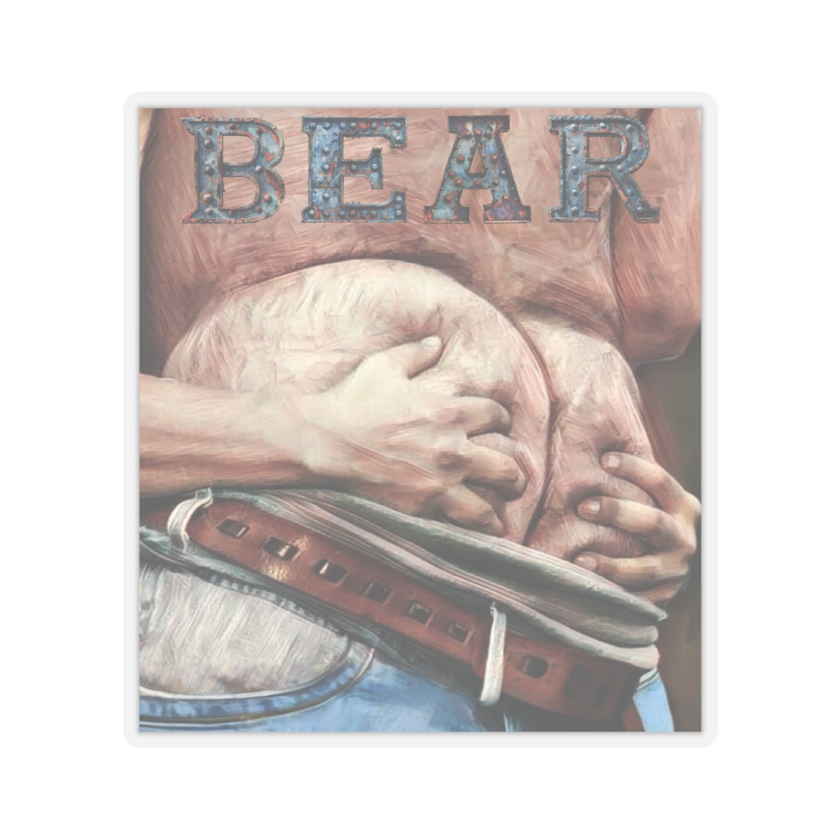 Bear Butt Kiss-Cut Stickers