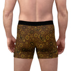 Men's Boxer Briefs Hanky Code: Brown & Yellow
