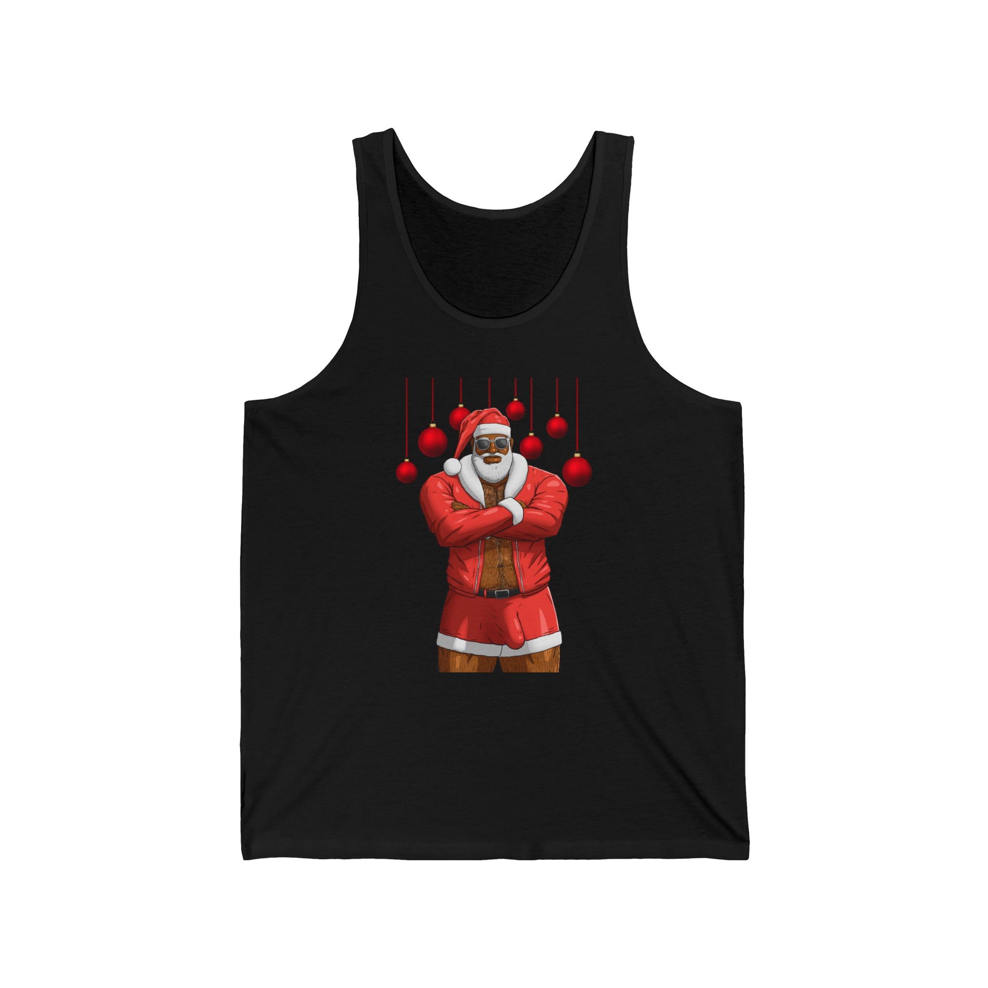 Santa Daddy, Jingle Balls Jersey Tank, Black Edition