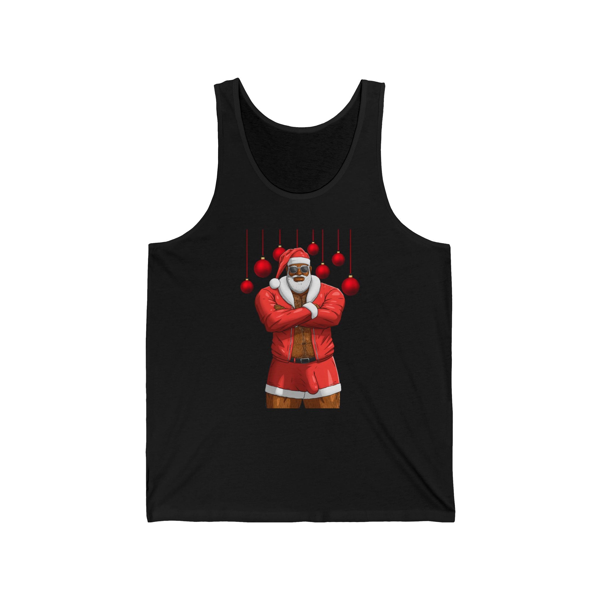 Santa Daddy, Jingle Balls Jersey Tank, Black Edition