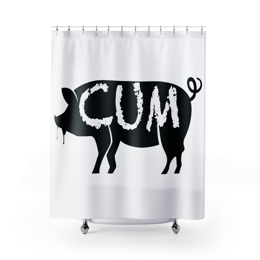 Cum Pig Shower Curtain - Shower Curtain - Twisted Jezebel