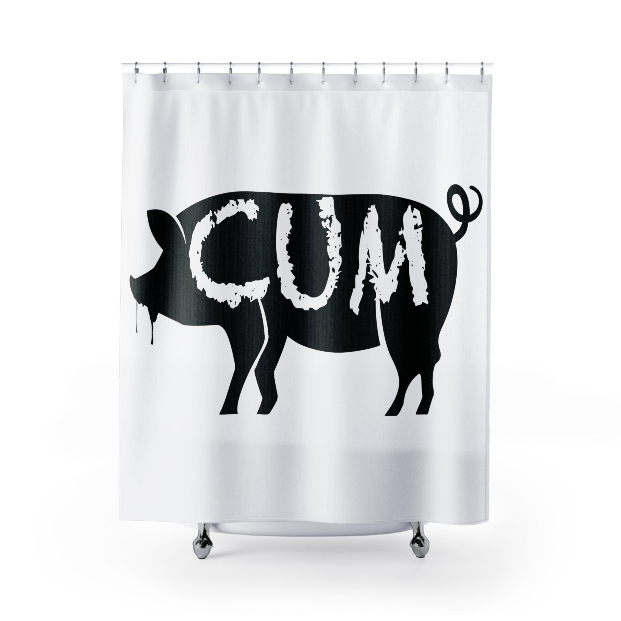 Cum Pig Shower Curtain - Shower Curtain - Twisted Jezebel