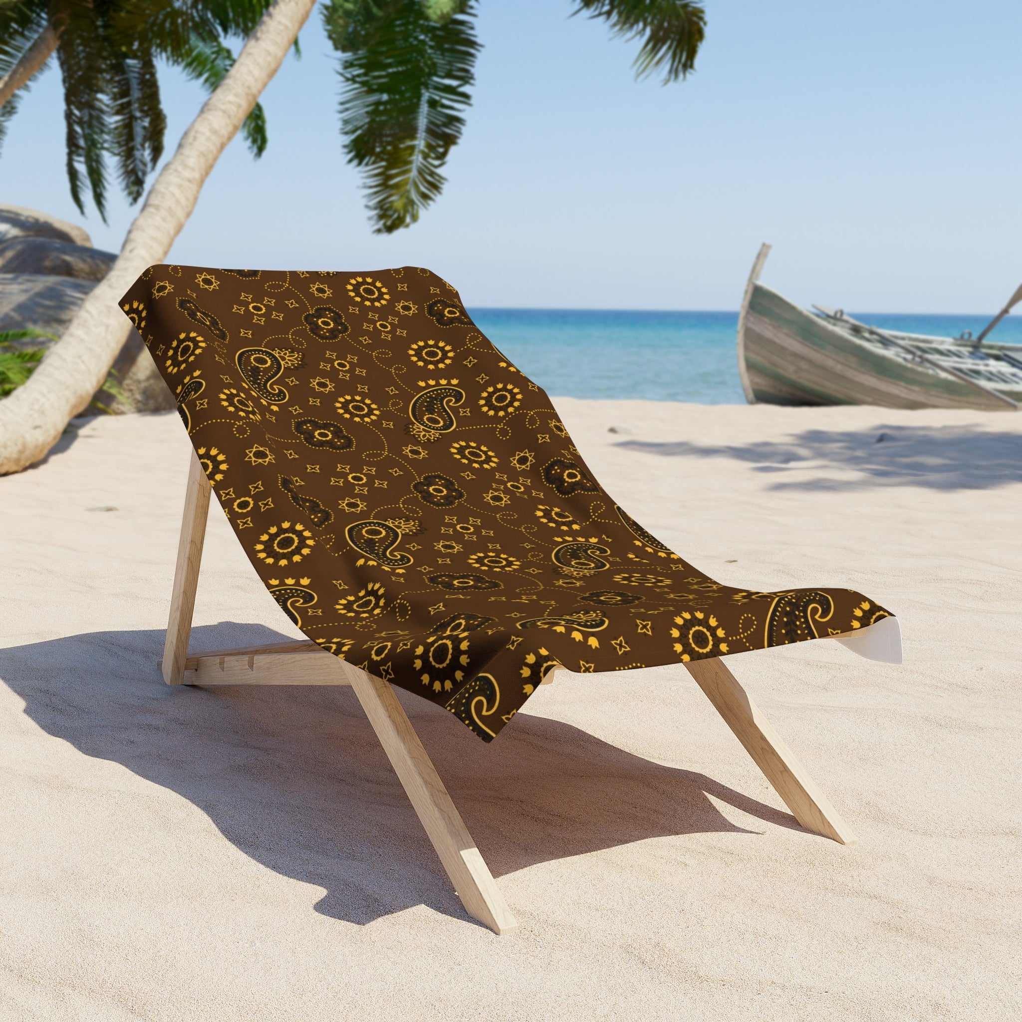 Hanky Code: Brown & Yellow, Rimming Mat Towel