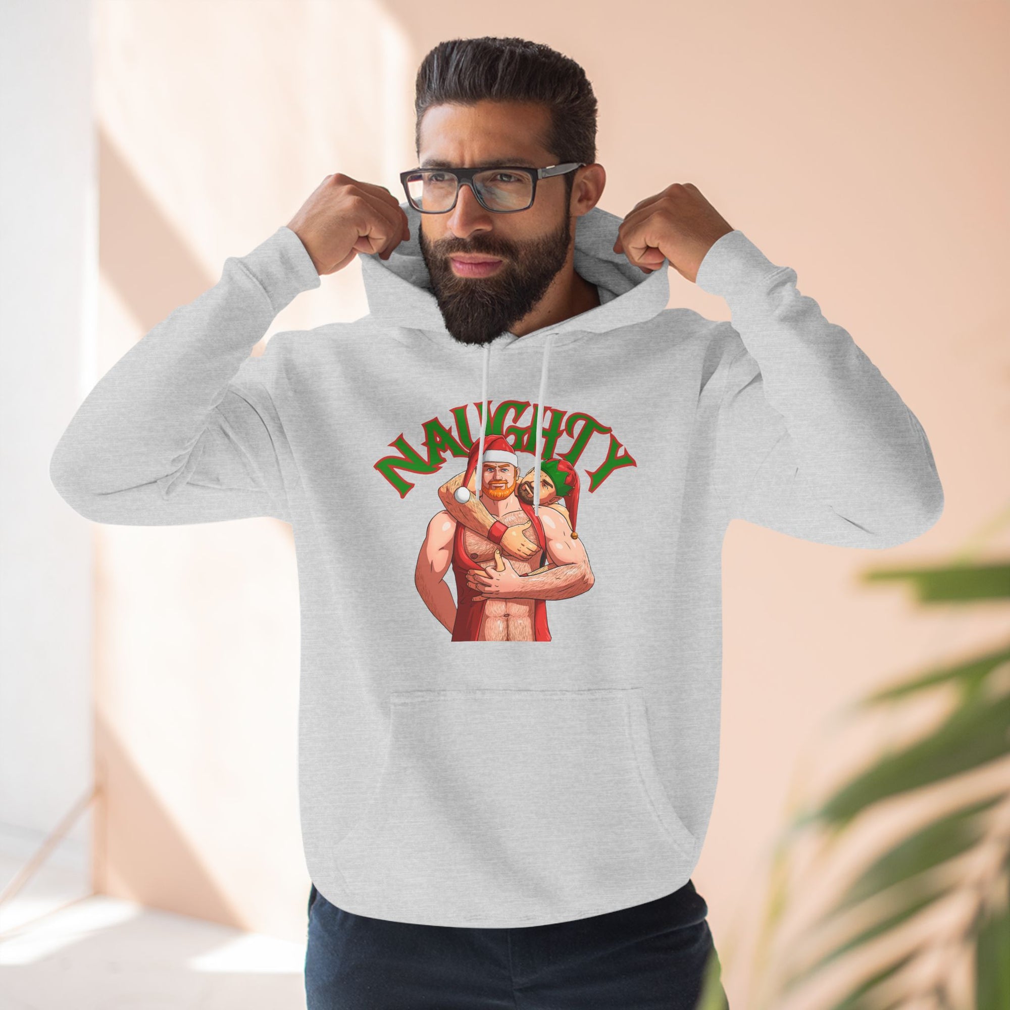 Naughty Elves Three-Panel Fleece Hoodie