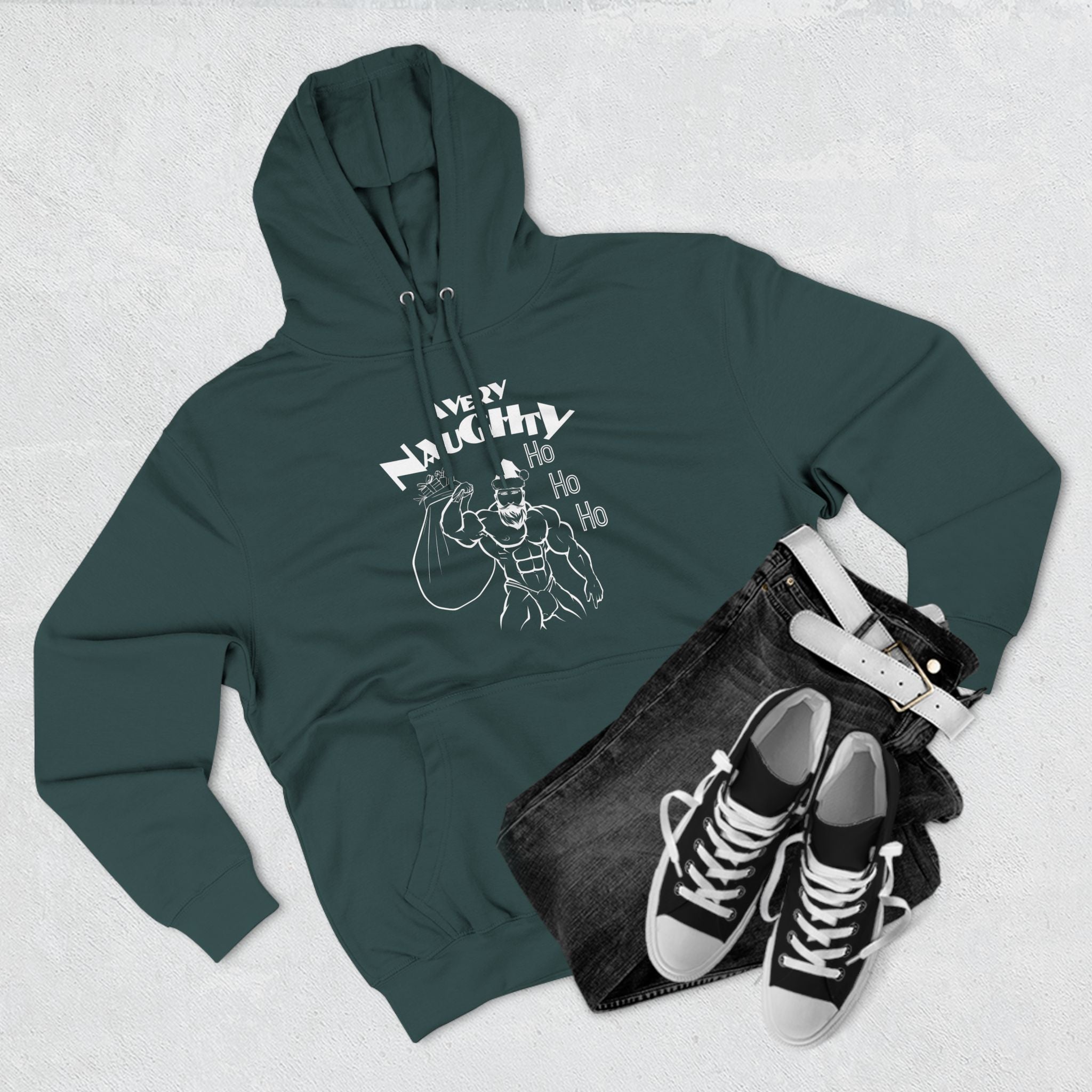A Very Naughty Ho Three Panel Fleece Hoodie