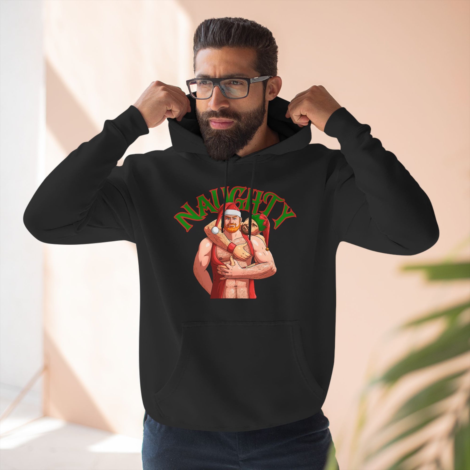 Naughty Elves Three-Panel Fleece Hoodie
