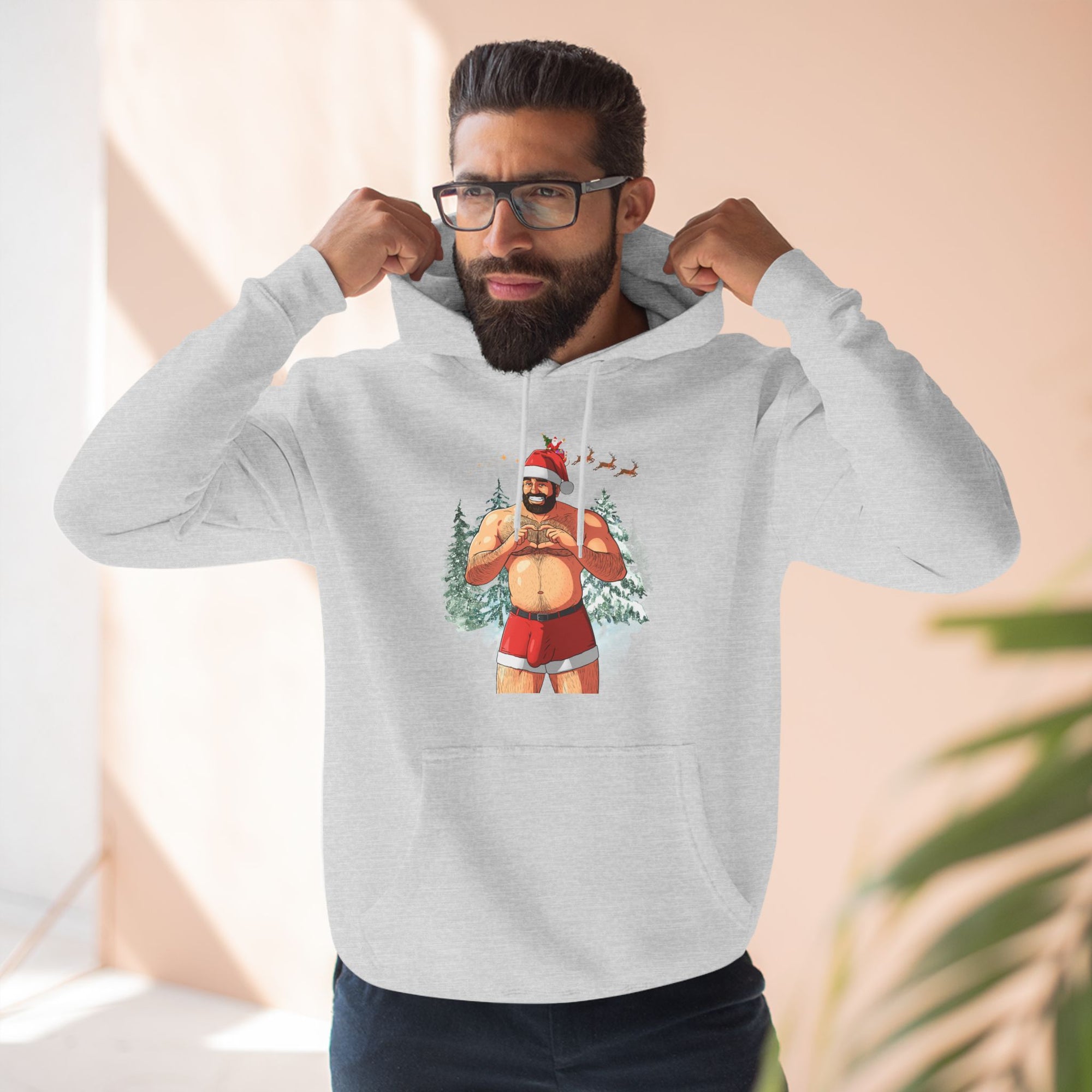 Big Nick (ahem, Dick) Energy Three-Panel Fleece Hoodie, White Edition