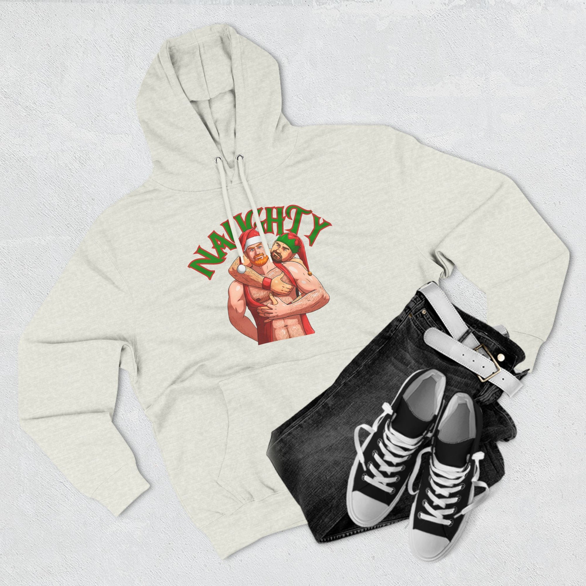 Naughty Elves Three-Panel Fleece Hoodie