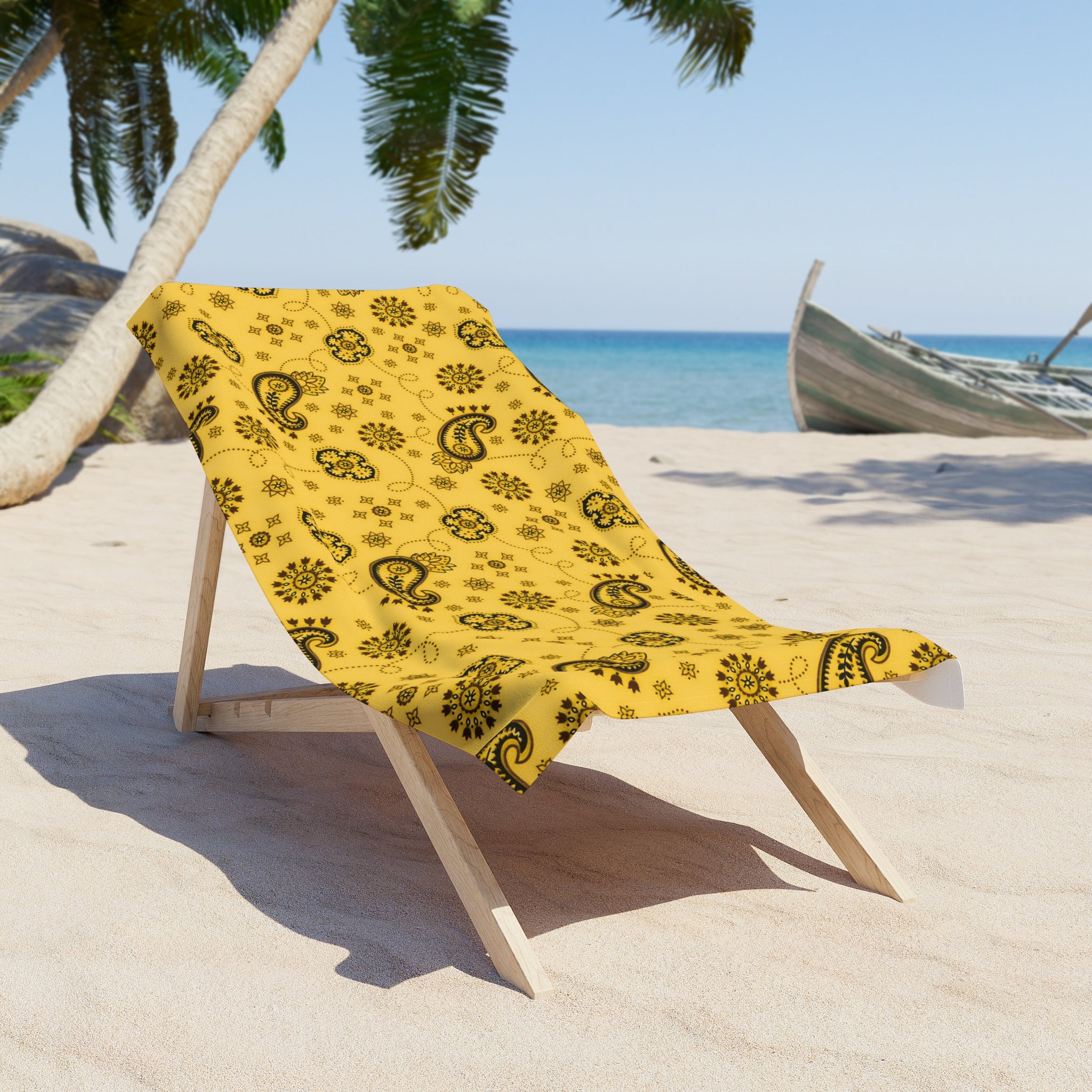 Hanky Code: Yellow & Brown, Rimming Mat Towel