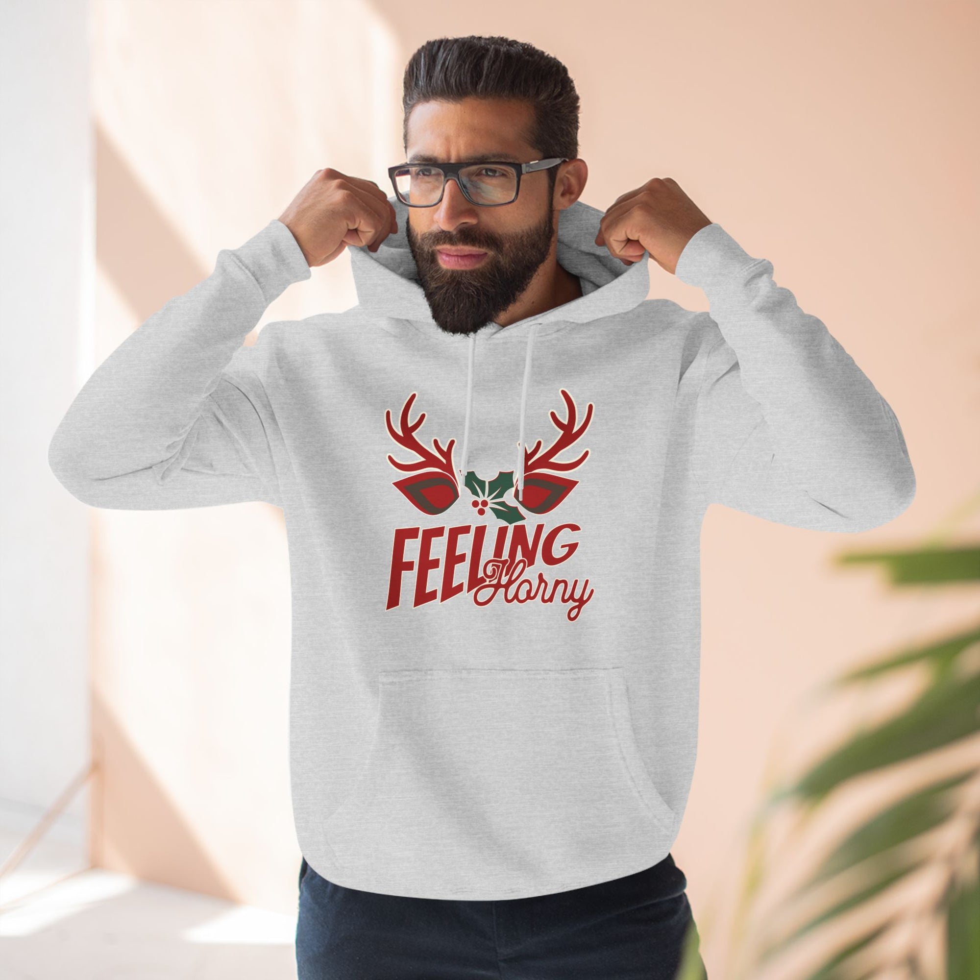 Feeling Horny Three-Panel Fleece Hoodie