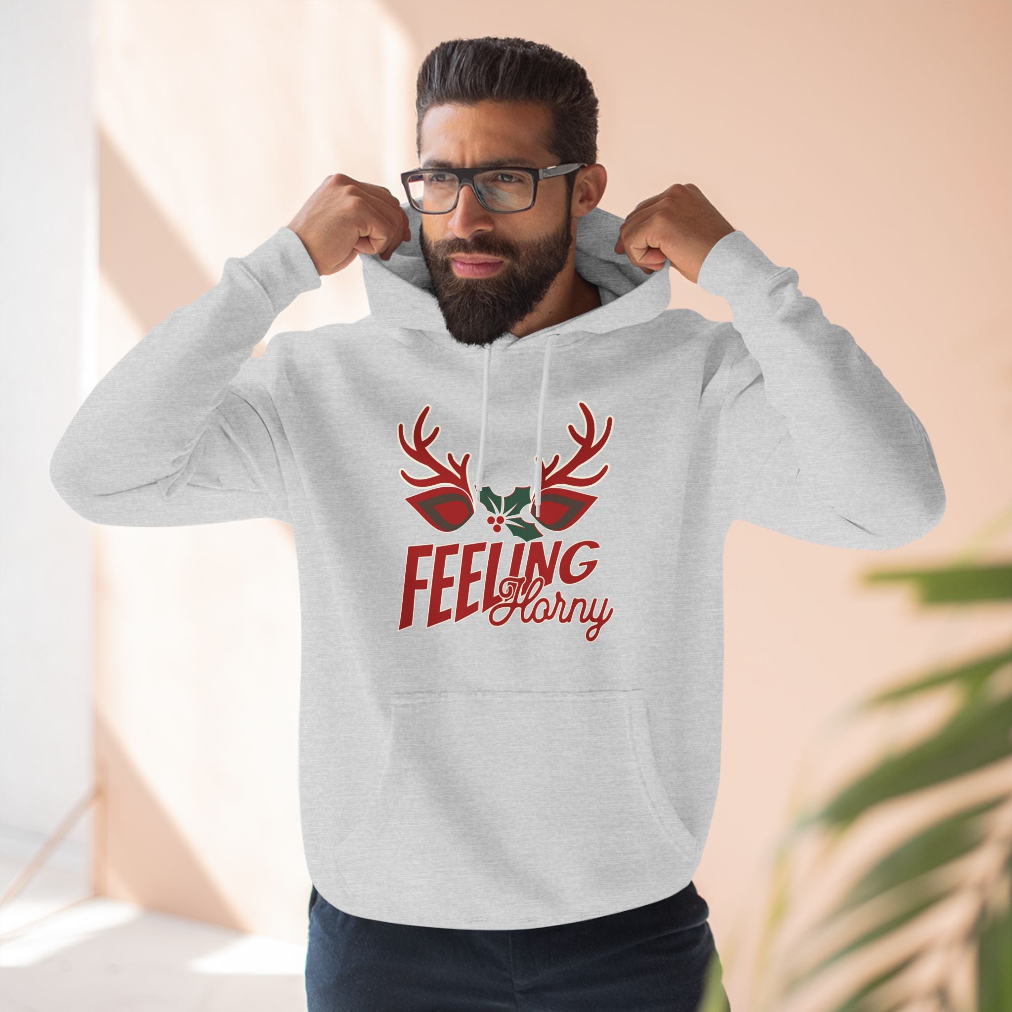 Feeling Horny Three-Panel Fleece Hoodie