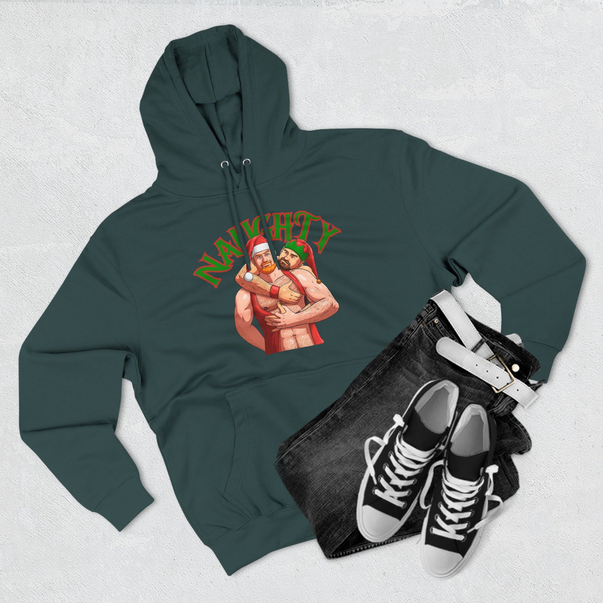 Naughty Elves Three-Panel Fleece Hoodie