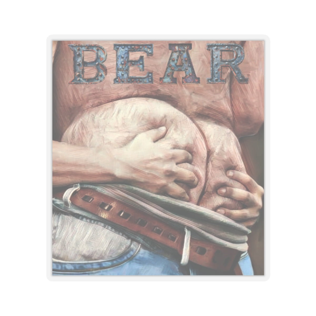 Bear Butt Kiss-Cut Stickers
