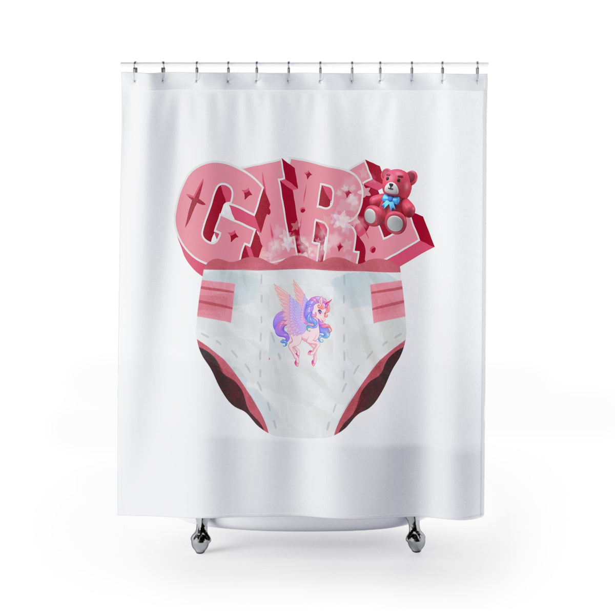 Diaper Girl Shower Curtain - Shower Curtain - Twisted Jezebel