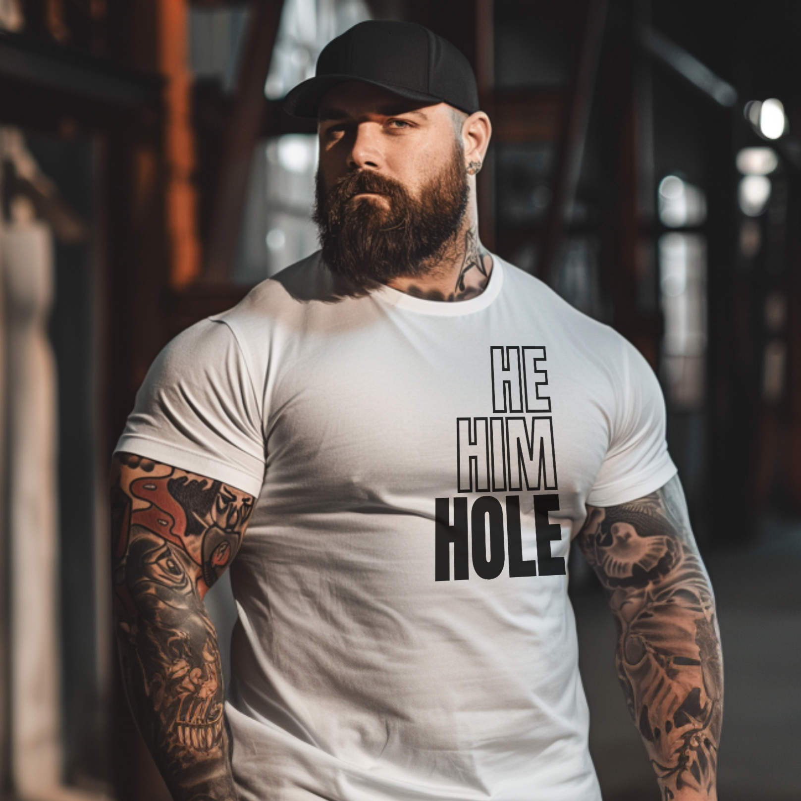 He, Him, Hole Tee