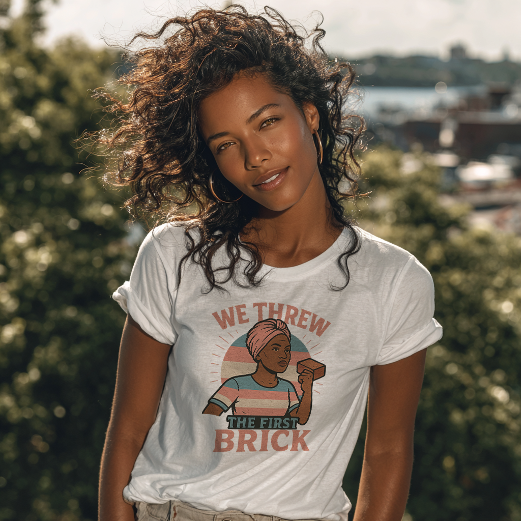 Antiqued We Threw the First Brick Stonewall Trans Women of Color Tribute Tee