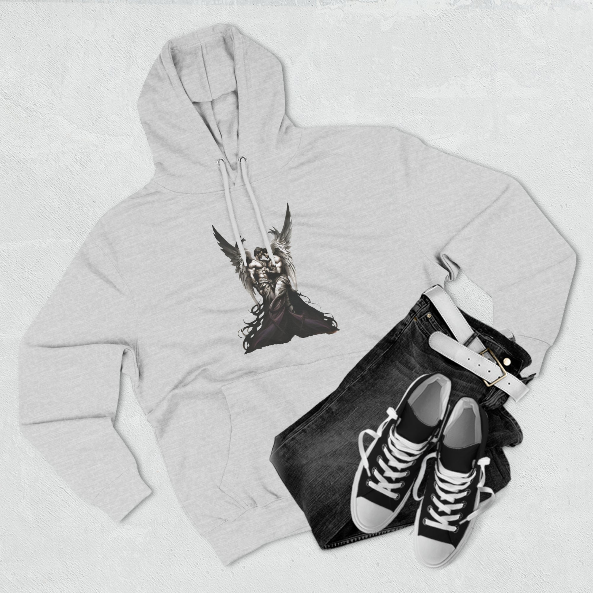 Raptured Angels Three-Panel Fleece Hoodie - Hoodie - Twisted Jezebel
