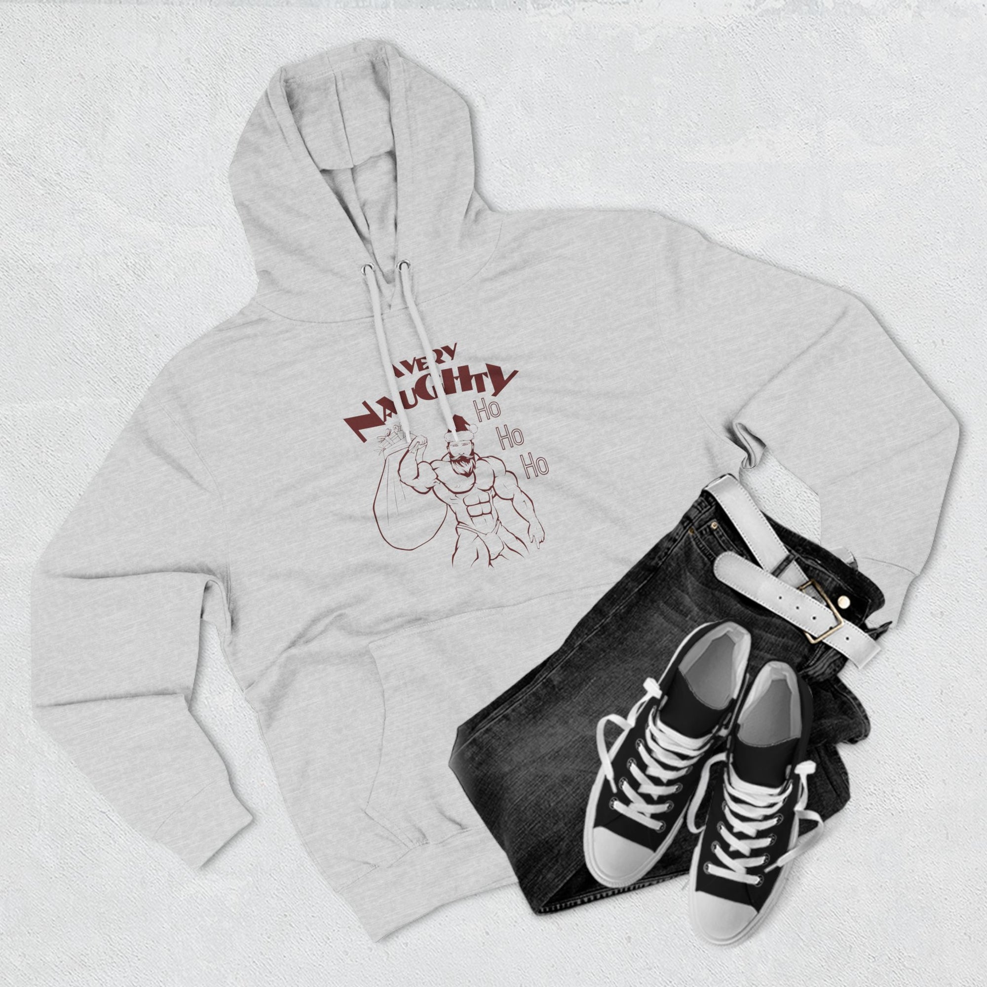 A Very Naughty Ho Three Panel Fleece Hoodie