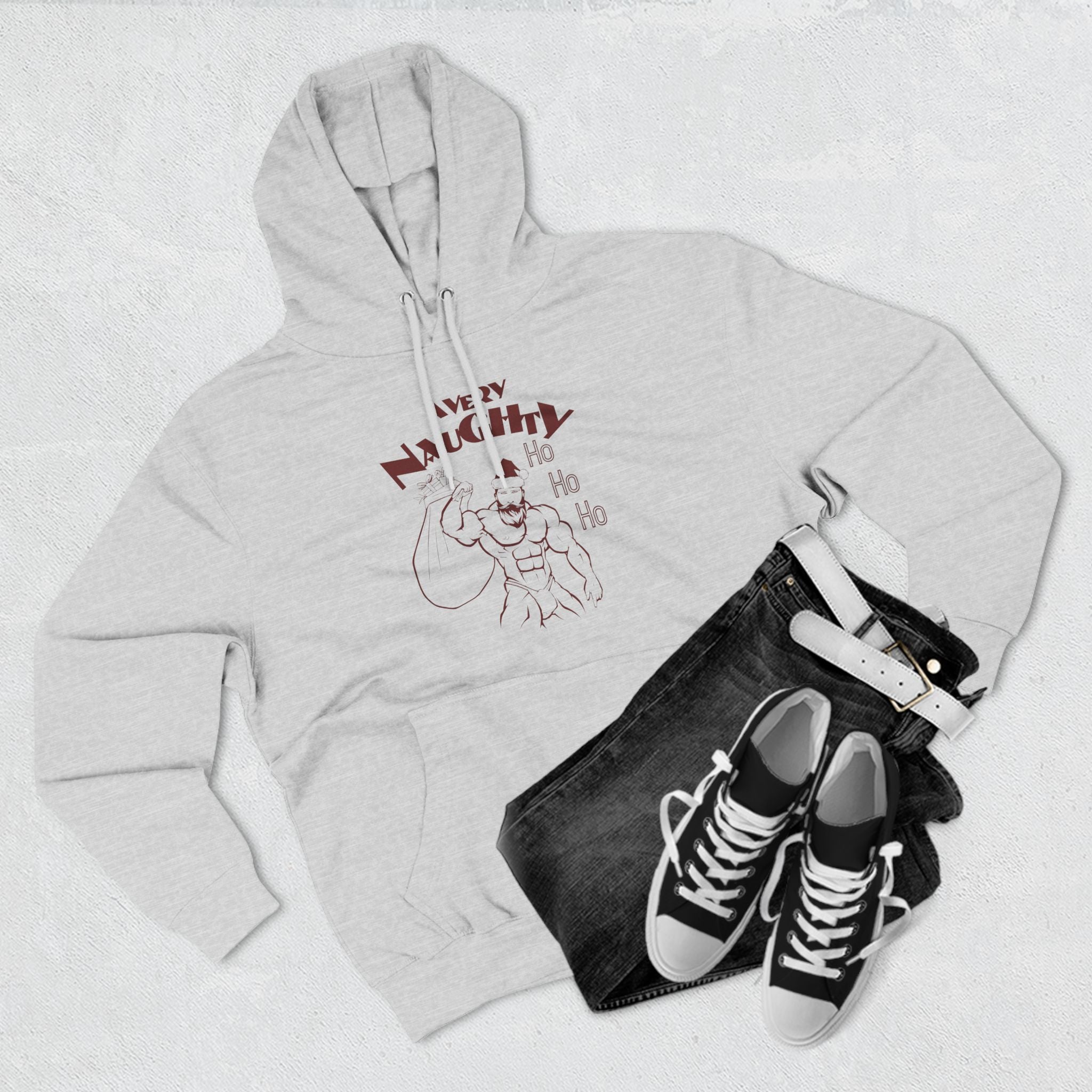 A Very Naughty Ho Three Panel Fleece Hoodie