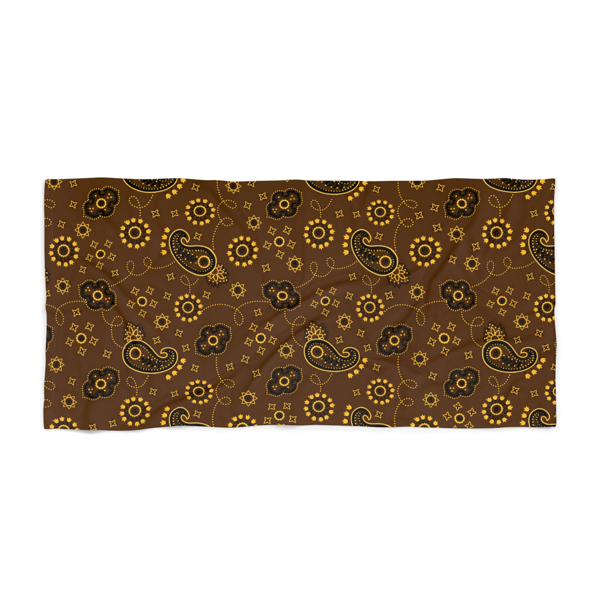 Hanky Code: Brown & Yellow, Rimming Mat Towel