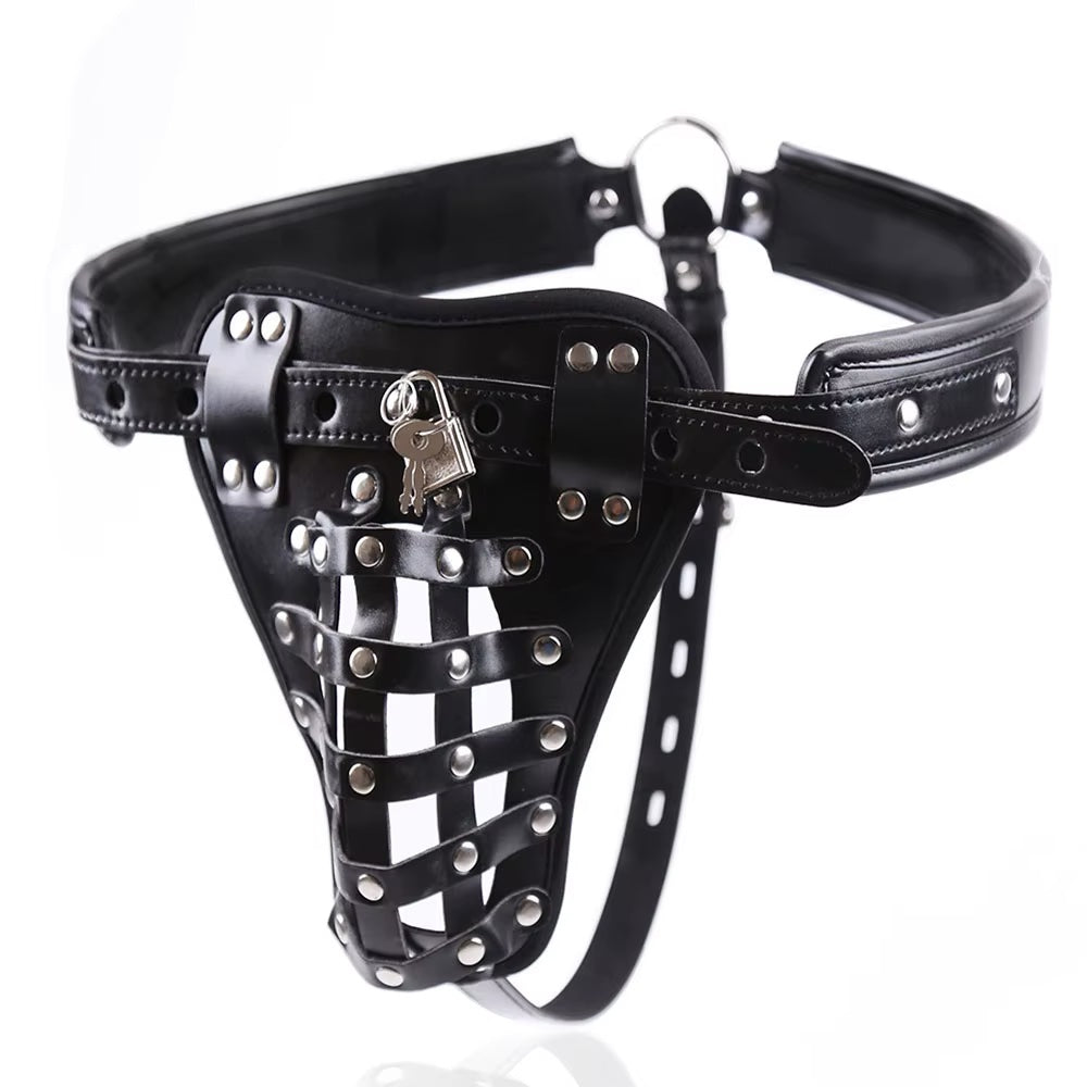 Synth Leather Chastity Harness