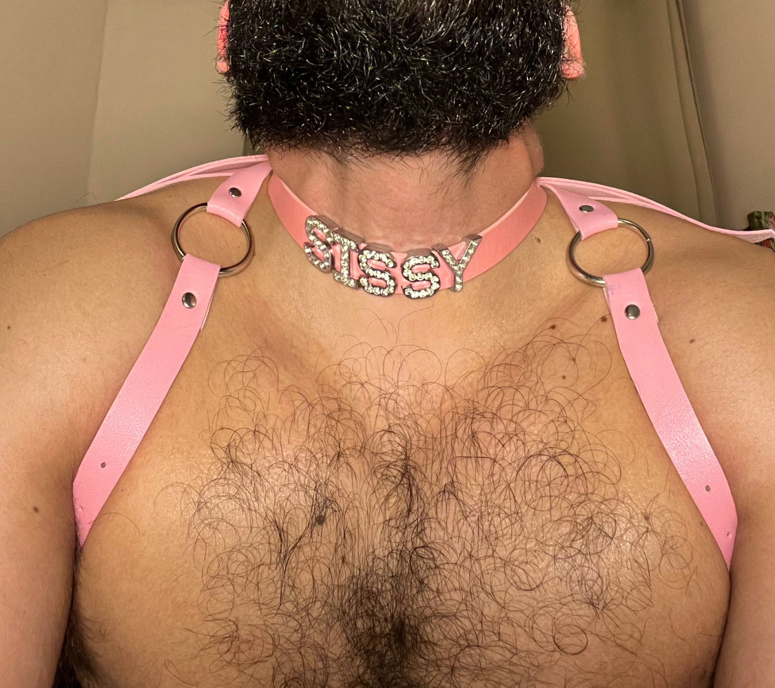 Rhinestone SISSY Necklace - Collar - Twisted Jezebel