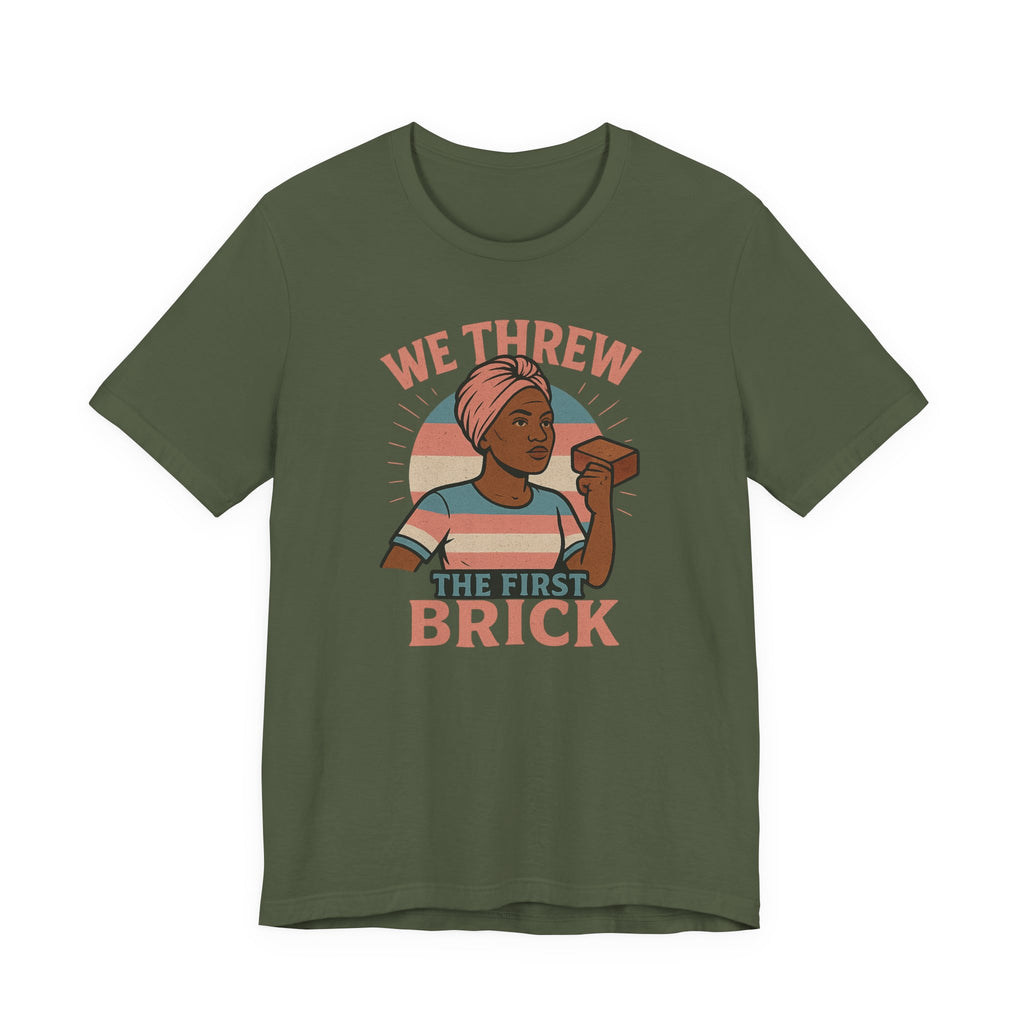 Antiqued We Threw the First Brick Stonewall Trans Women of Color Tribute Tee