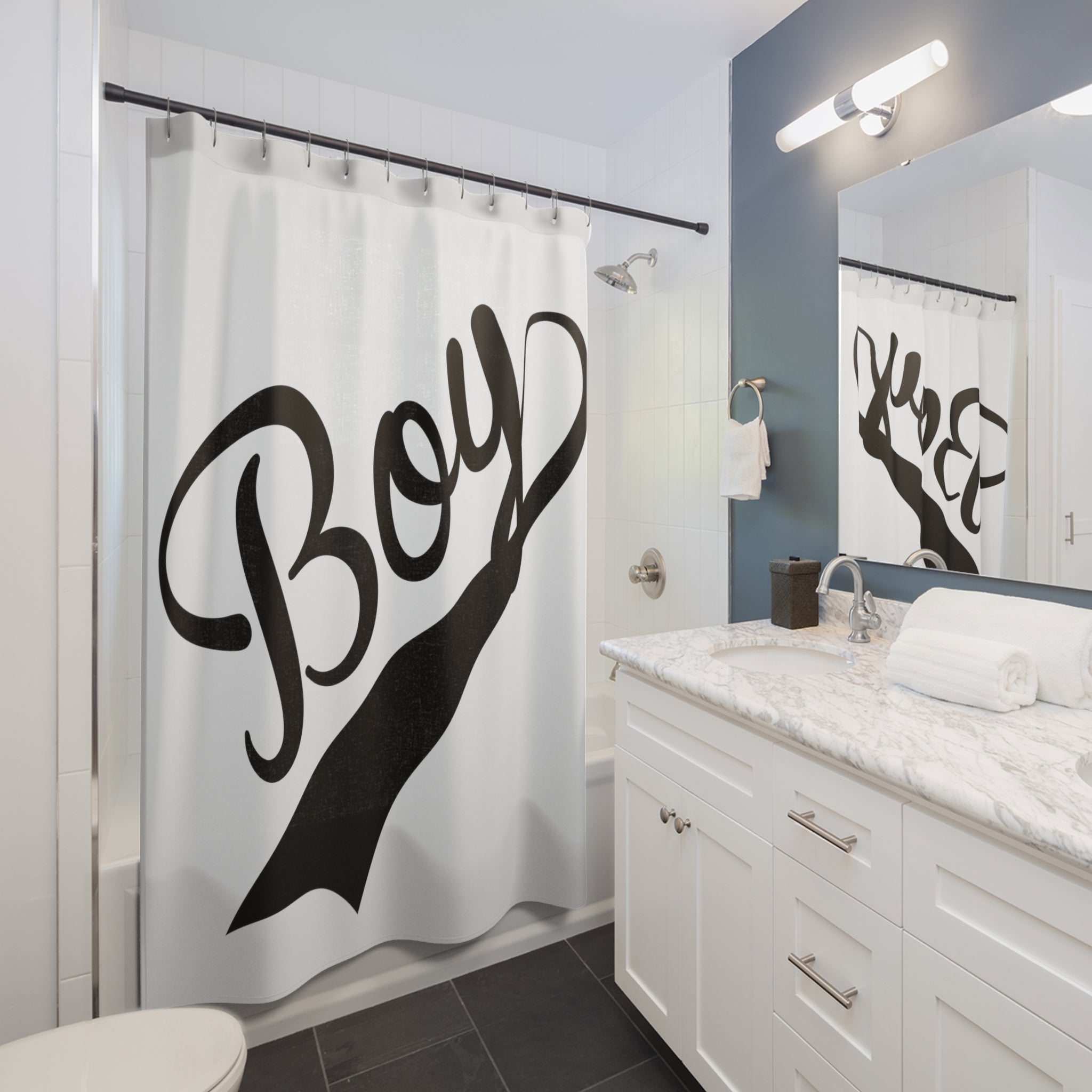 Boy Shower Curtain - Shower Curtain - Twisted Jezebel