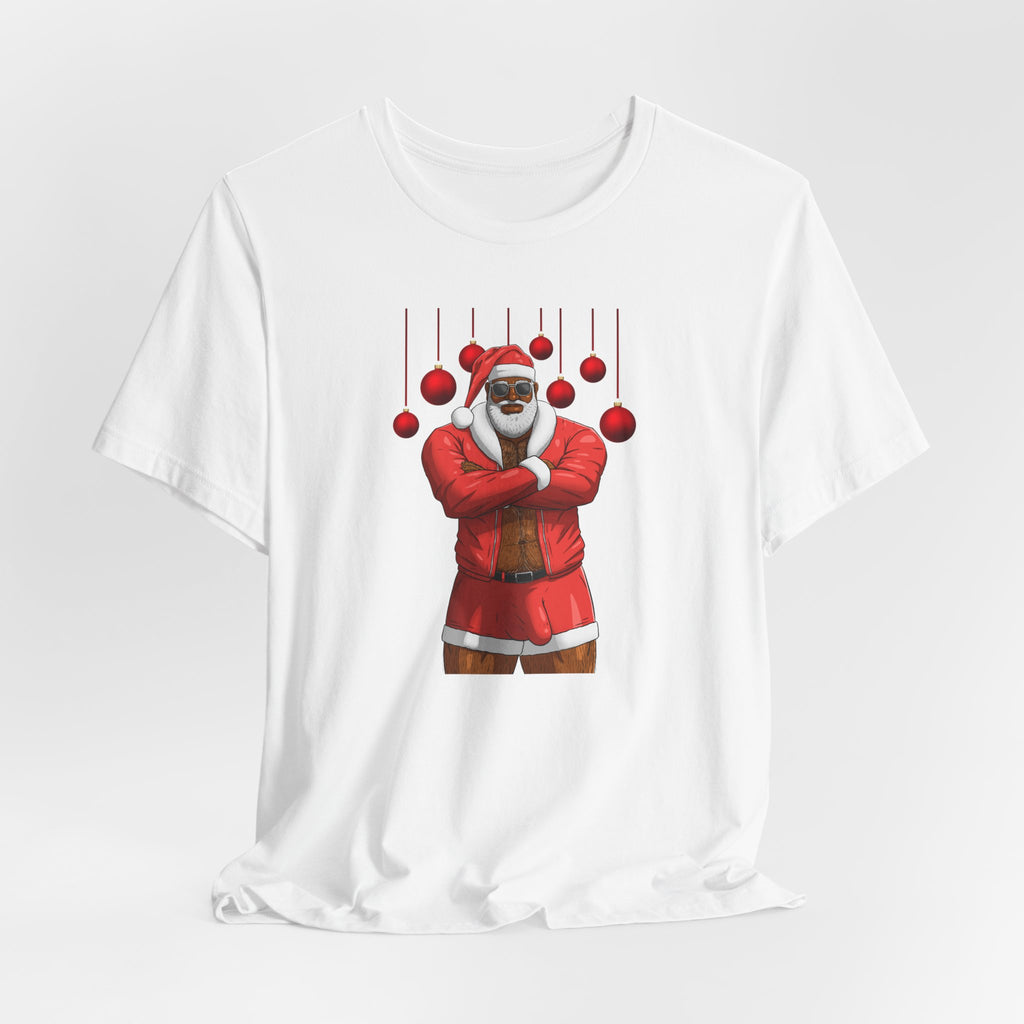 Santa Daddy, Jingle Balls Tee, White Edition